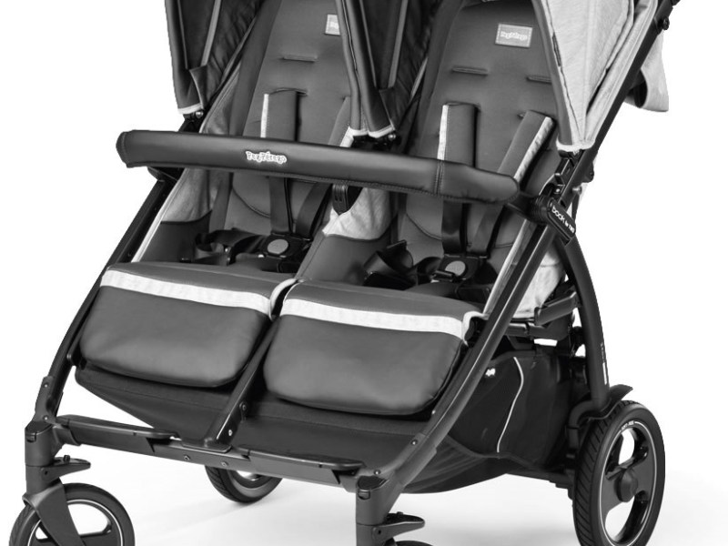 PEG PEREGO BOOK FOR TWO ATMOSPHERE TRAVEL SYSTEM DOUBLE STROLLER LIGHT GREY DARK&nbsp;GREY